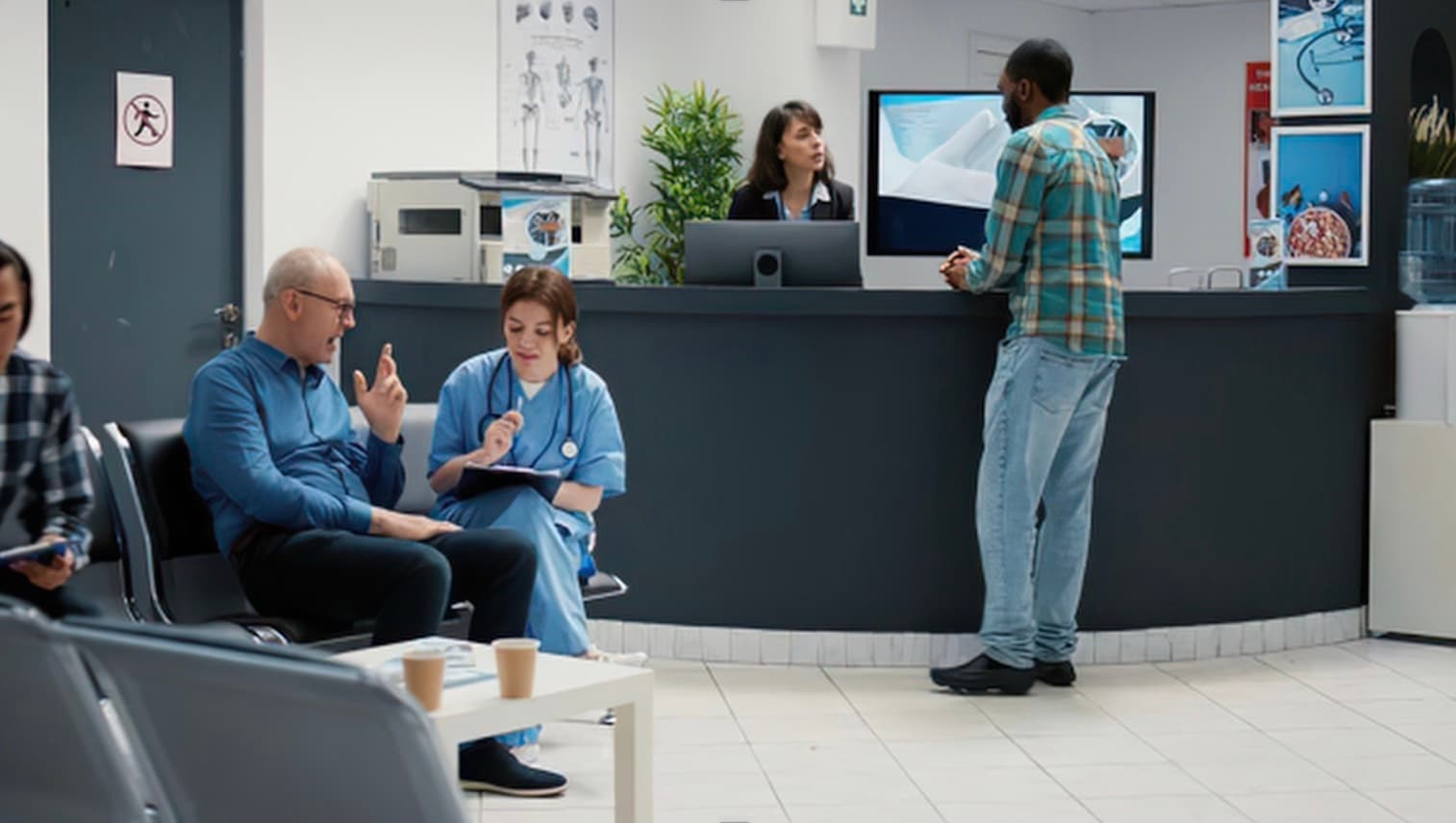 Illustration of a healthcare organisation and its team