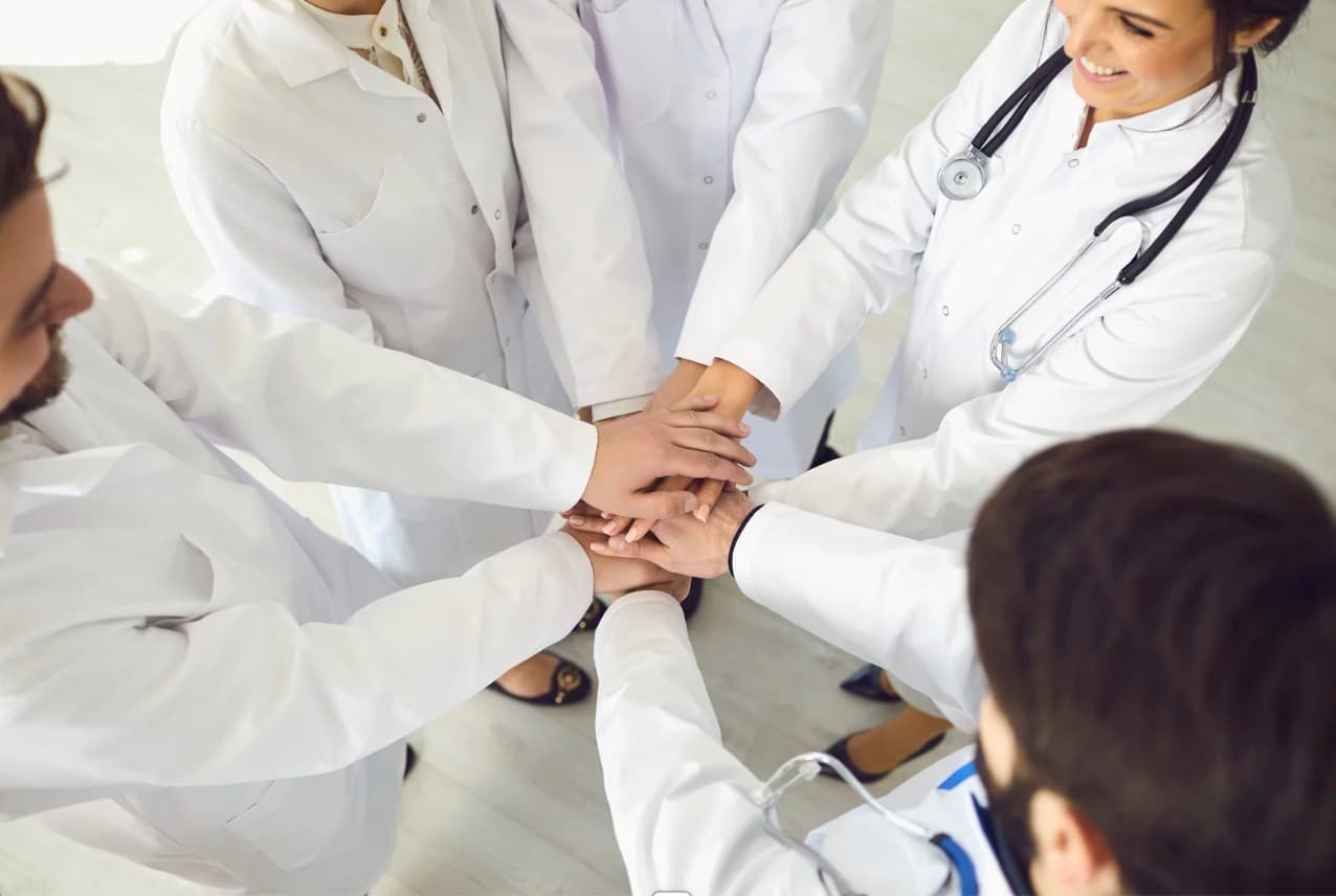 Team. — Your doctors, nurses, and staff — linked to your organisation. (illustrative)